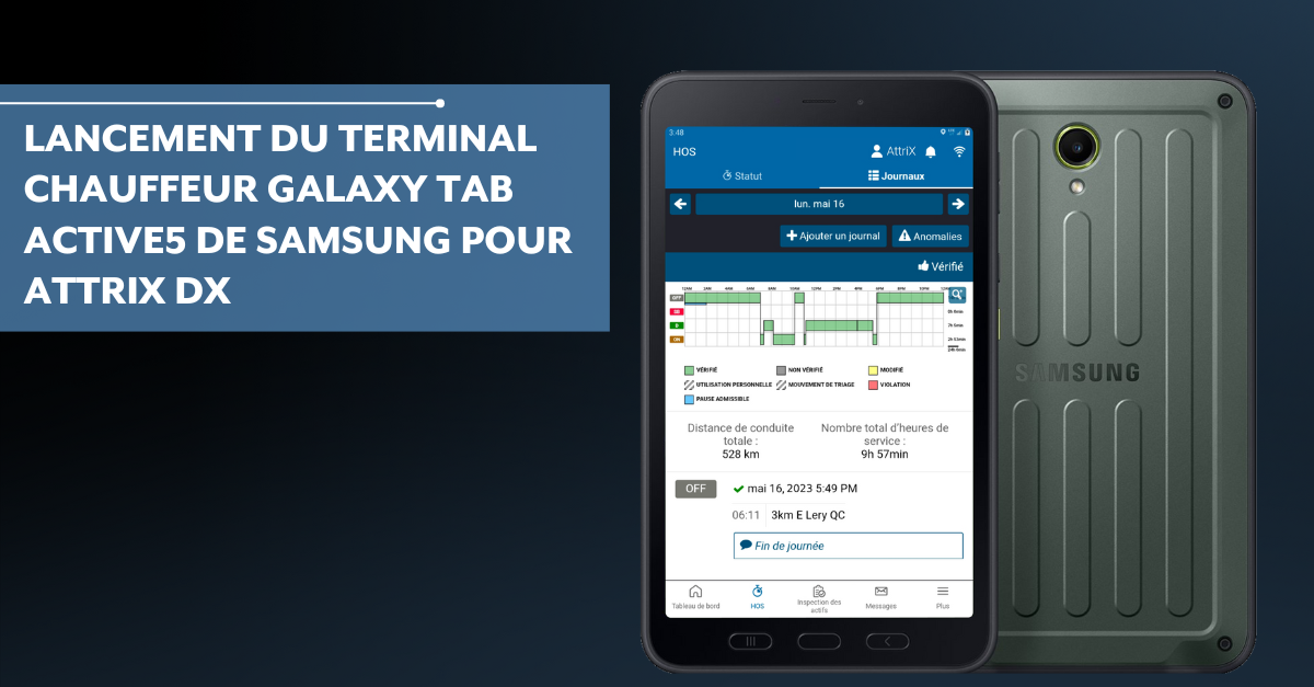 Lancement du Terminal Chauffeur Galaxy Tab Active5 de Samsung pour AttriX DX
